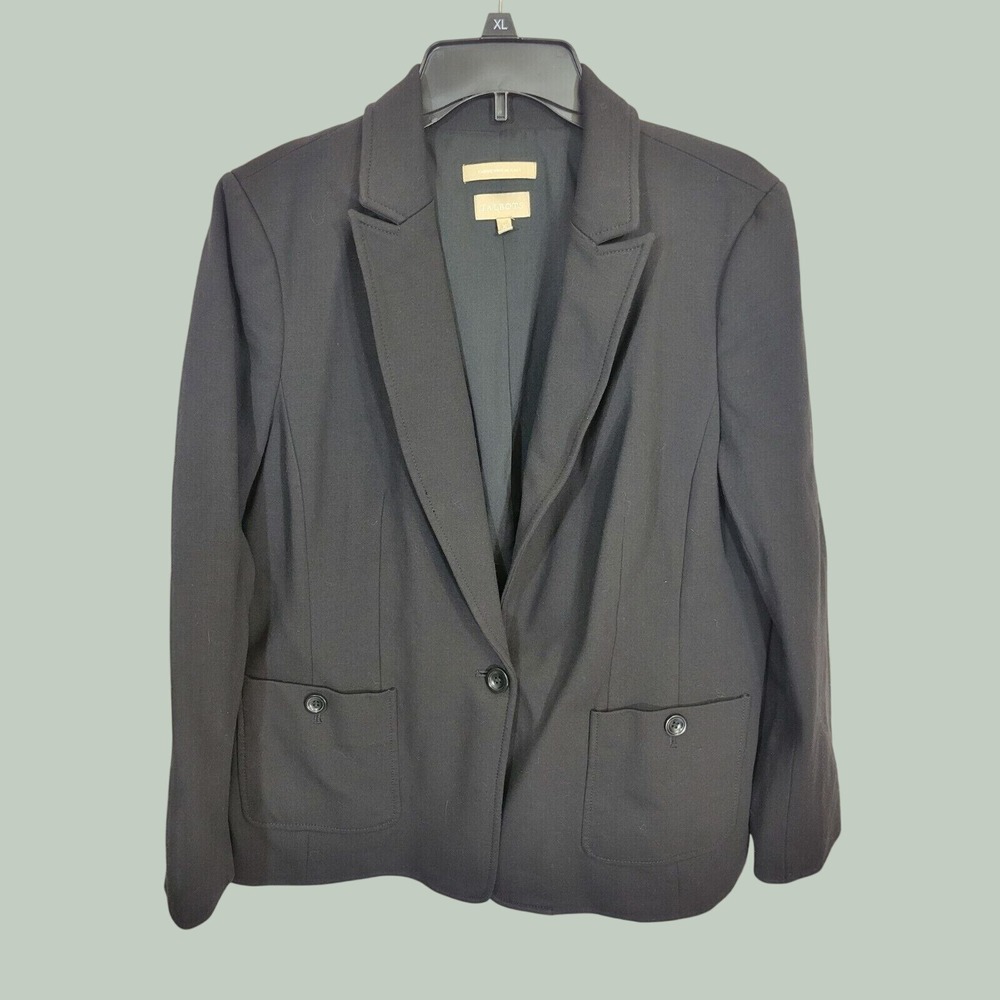 Talbots Blazer Jacket Professional Minimalist Career Wear Office Chic Black 16